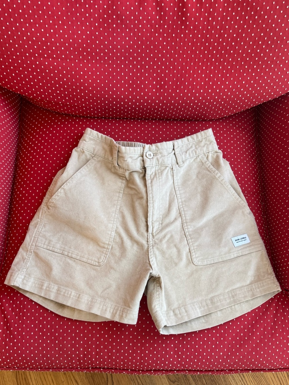 Women's Banks Journal Natural Corduroy Shorts with Front Patch Pockets